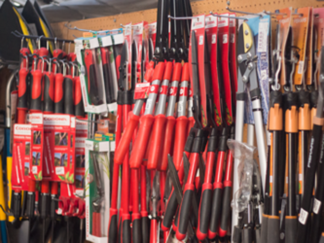 gardening tools at city floral greenhouse and garden center