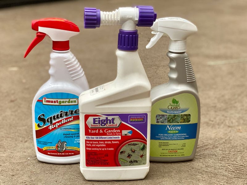 Typical garden pest control sprays
