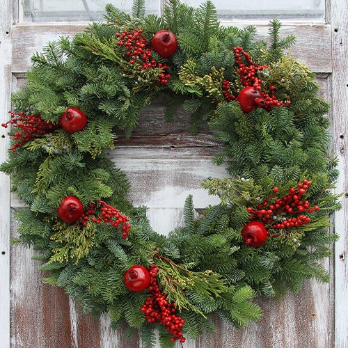 City Floral Garden Center-Fresh-Holiday wreaths-canella berry wreath
