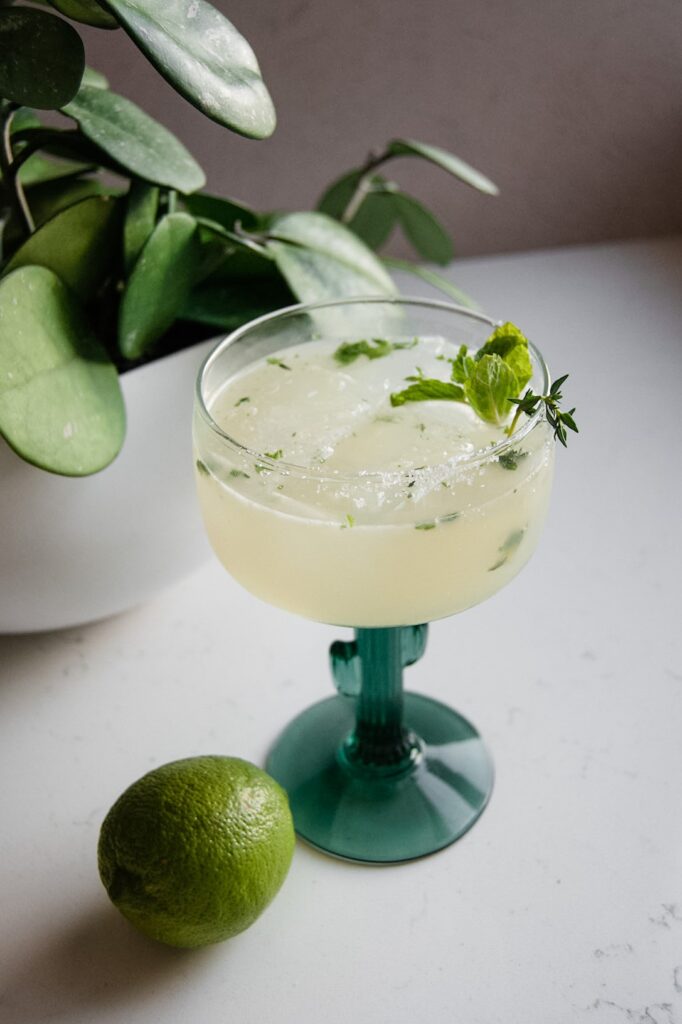 herb garden margarita recipe with thyme basil and mint