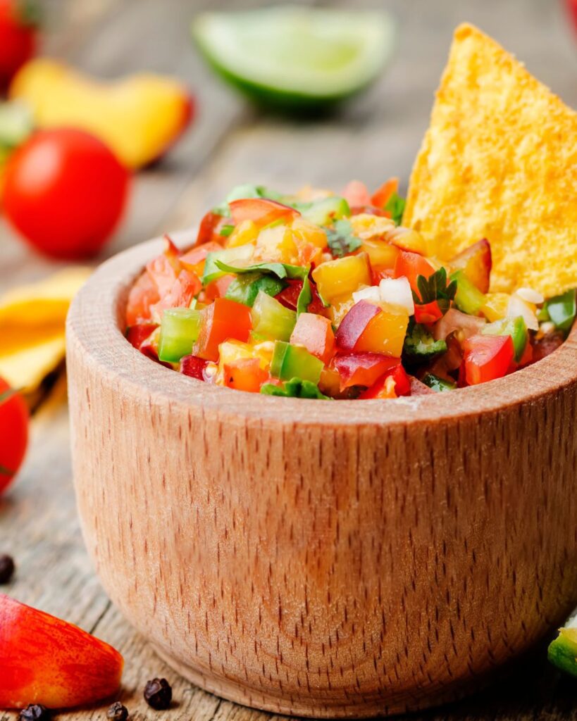 fresh peach salsa with tortilla chips peach salsa recipe